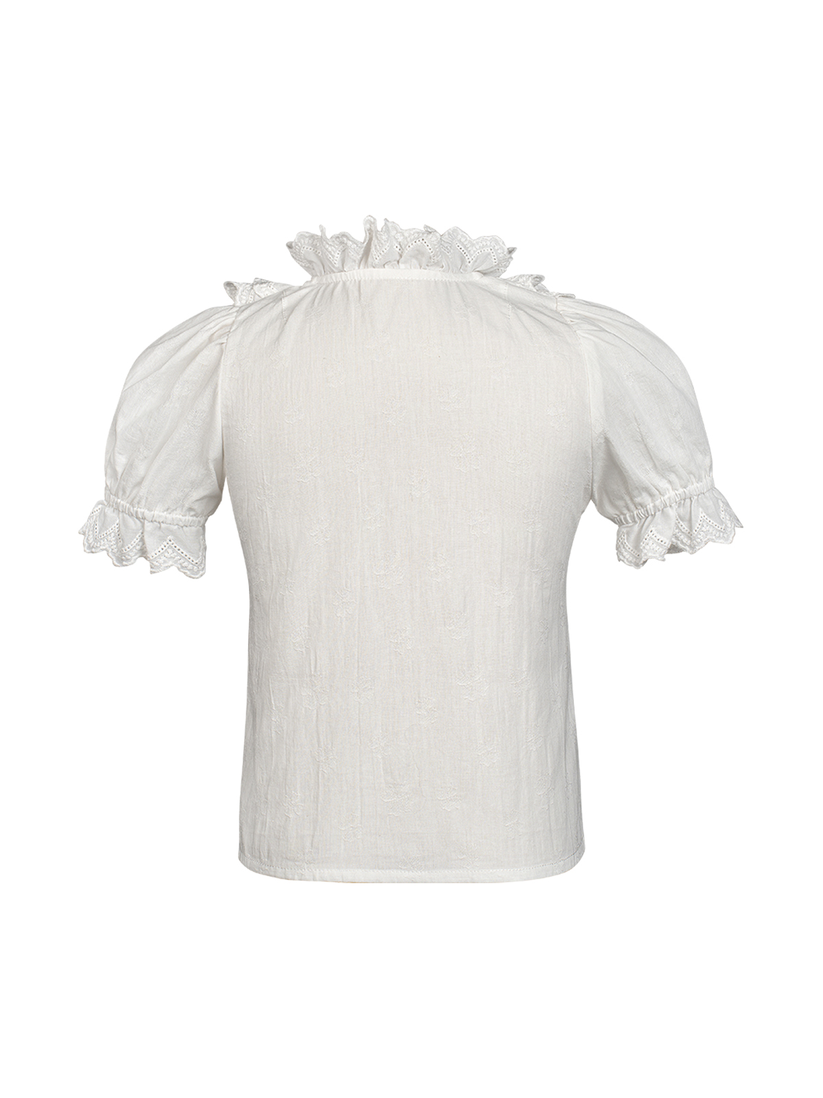 Dirndl Bluse mit Spitzenbesatz
