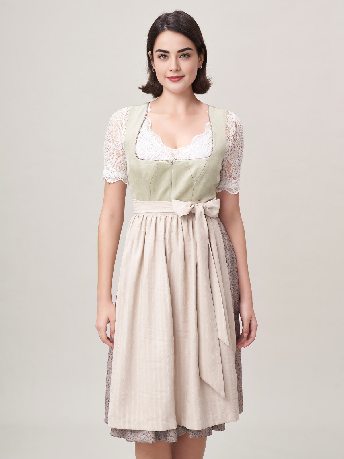 Modernes grünes Dirndl mit frischem Stil