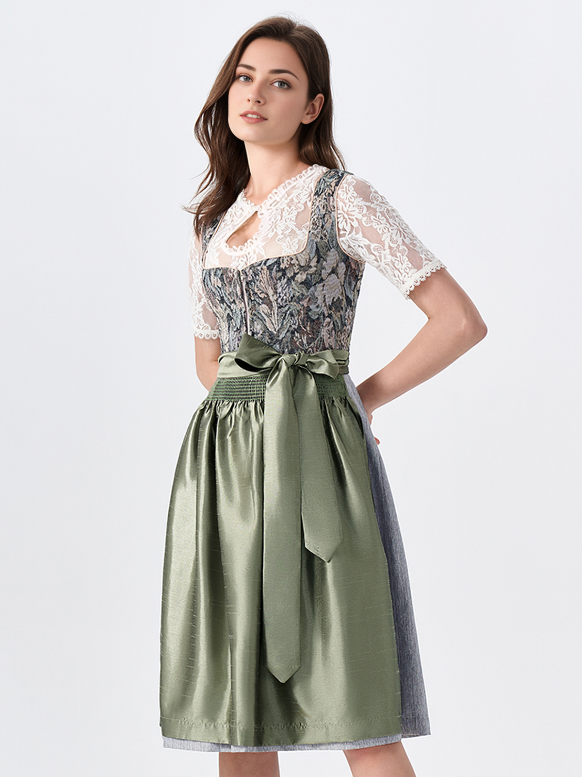 Dunkelrotes Dirndl mit traditionellem Schnitt
