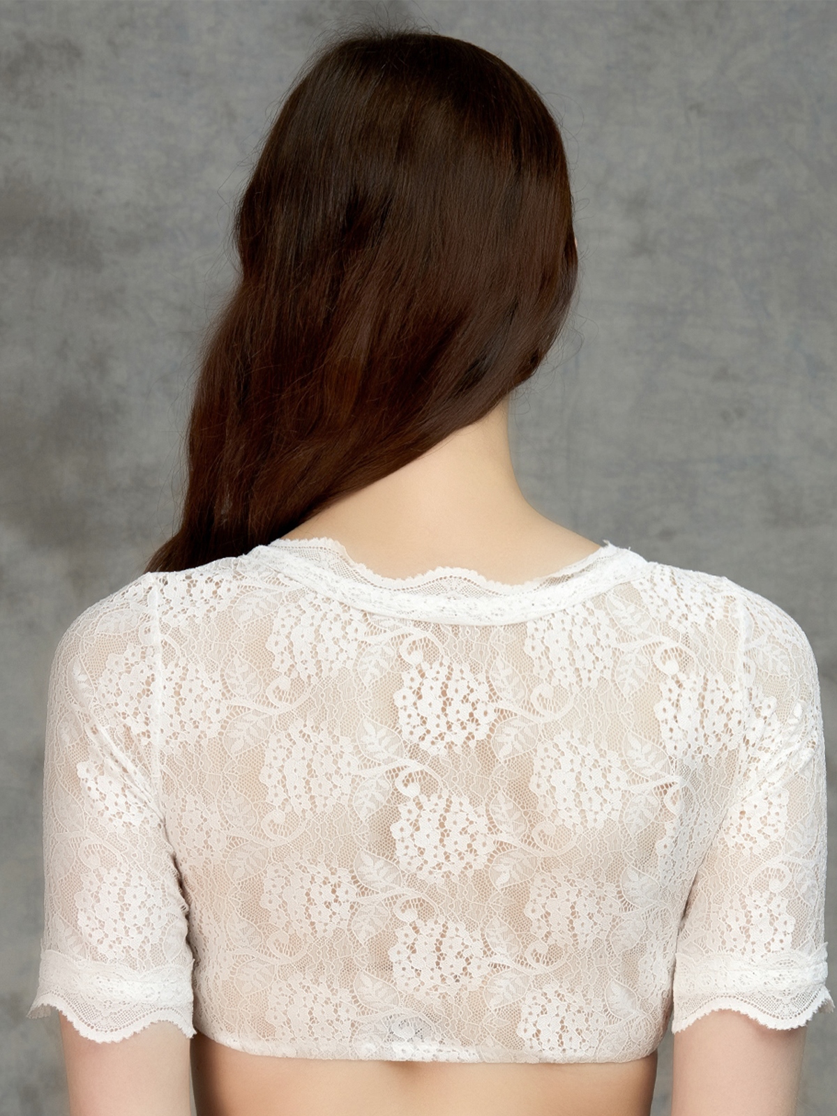 Dirndl grau grün mit eleganter Bluse