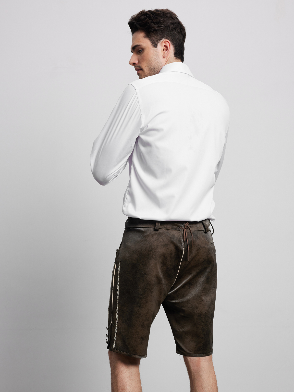 Dirndl ohne Ausschnitt in Braun